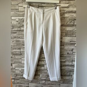 DKNYC || White Wide Leg Pants Pleated Trousers